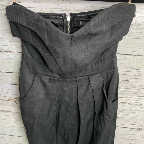 Lipsy  London black strapless mini dress size 6 - Picture 3 of 9